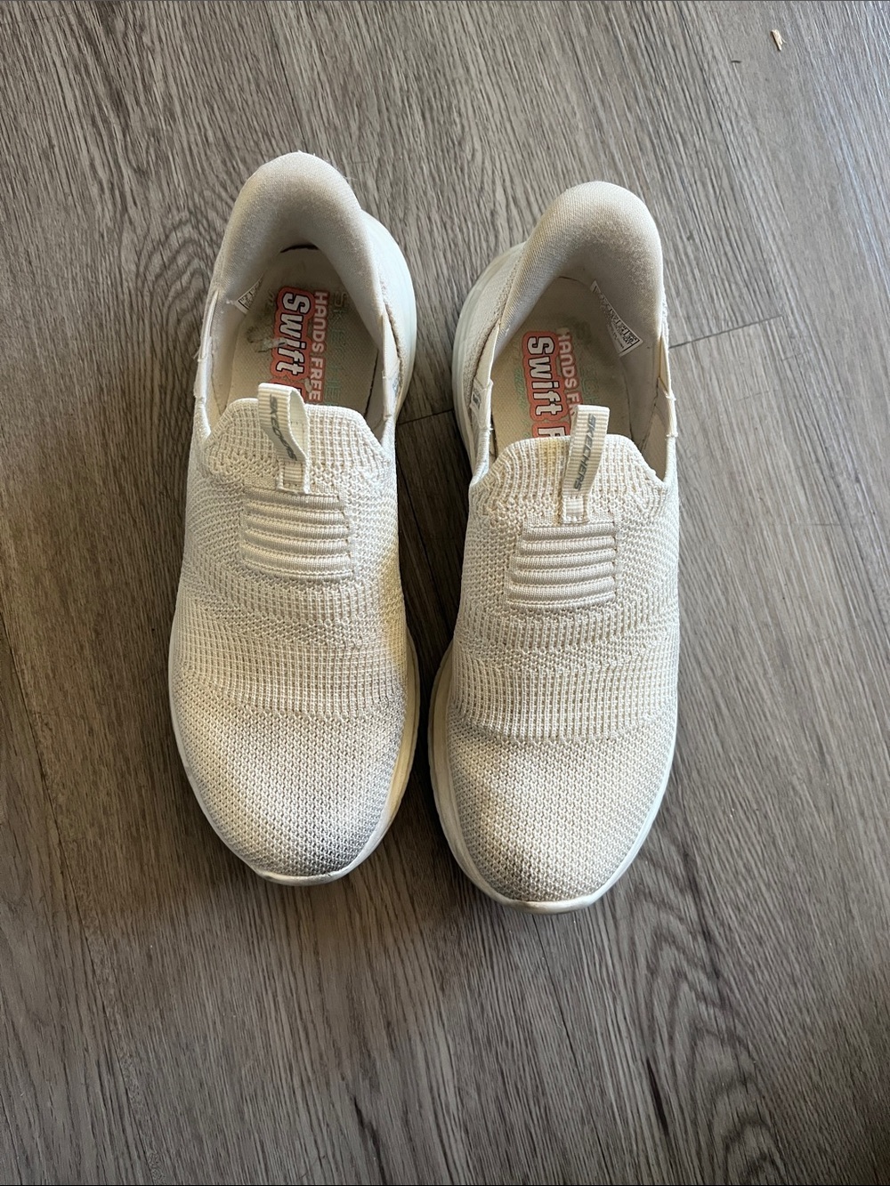 Lightweight Slip-On Knit Sneakers in Cream - Picture 1 of 6